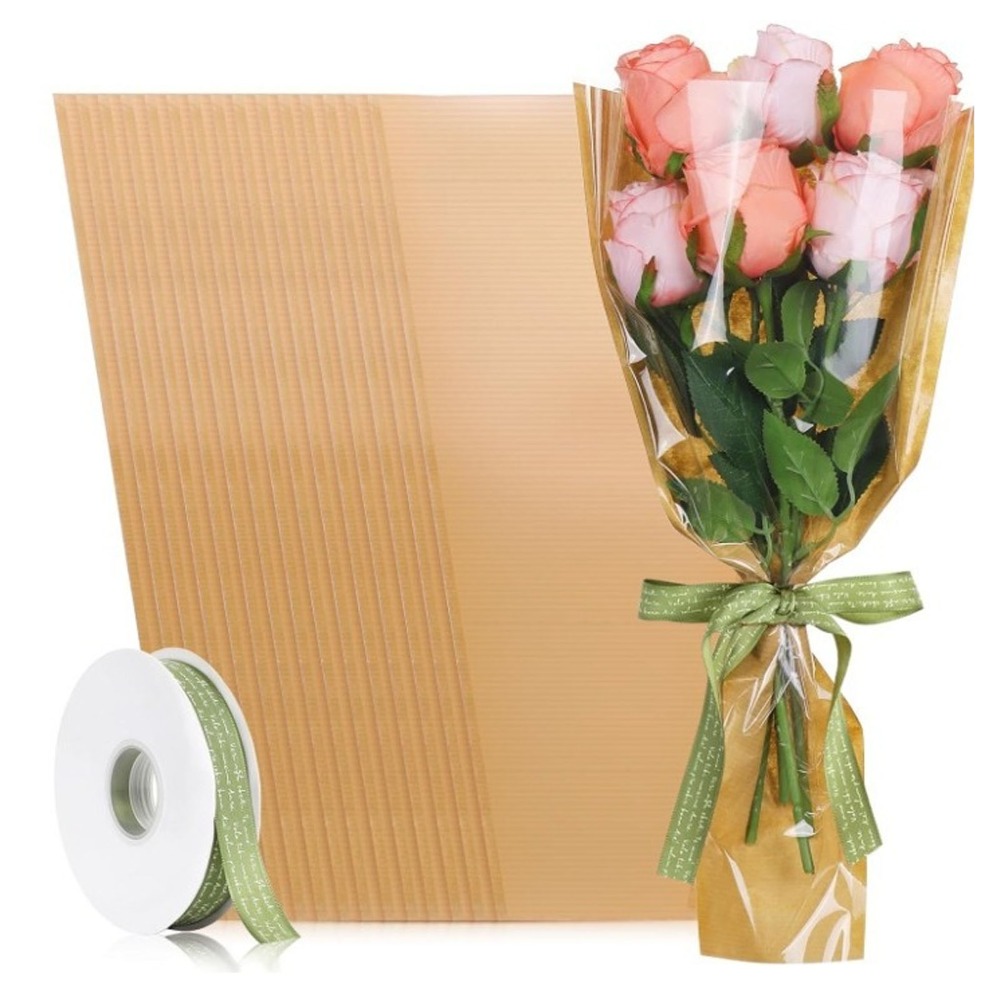 Flower Wrap Kraft - 50 шт. светло-коричневых бумажных пакетов для