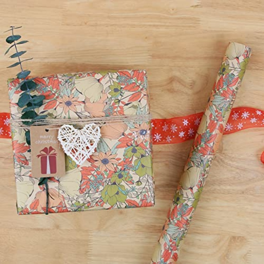 Рулон крафт-бумаги с цветочным – обзор и цена Flower Wrap Kraft